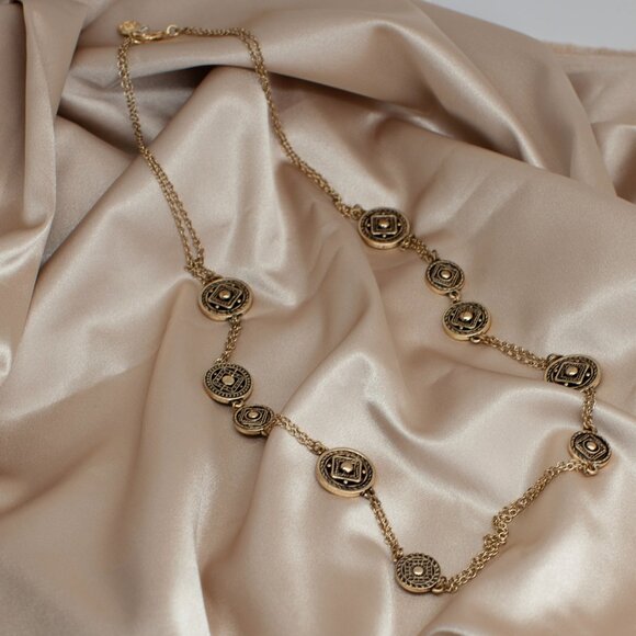 Long Medallion Chain Necklace - Picture 2 of 7